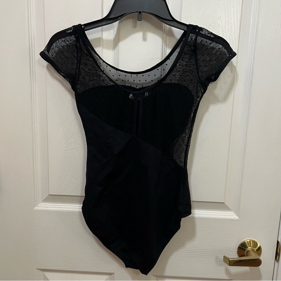 K. H. Martin Short Sleeve Mesh Design Anisa Dance Leotard - Size Medium - Picture 2 of 7